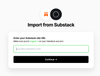 Screenshot of the Ghost import page of Substack url