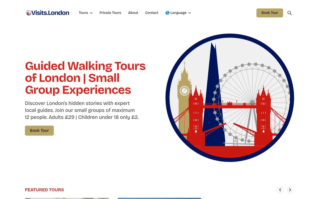 Visits London Ghost site — expert small-group walking tours of London, hosted on Abstract27